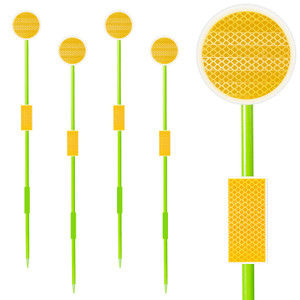 LOMNYIY Driveway Markers Reflectors,Reflective Driveway Markers for Snow Plowing, 51Inch Fiberglass Pole Double Sided Reflectors for Driveway,Differe