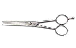 Mars Professional Nickel Plated Steel Thinning Scissors Shears, Double Toothed Blades, 7" Length