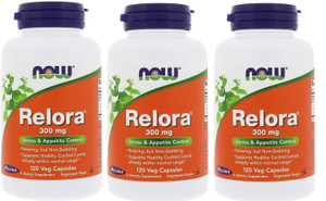 Now Foods Relora 300 mg, Veg-capsules, 120-Count (Pack of 3)