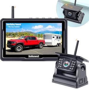 Wireless Backup Camera Solar Magnetic: Portable Cordless Scratch-Proof Truck Trailer Hitch Rear View Camera HD 1080P No Wiring No Drilling Rechargeab