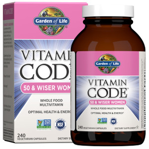 Garden of Life Vitamin Code Multivitamin for Women 50 & Over, B Vitamins, A, C, D3, E & K, CoQ10, Probiotics & Enzymes, for Women 50 Plus, 240 Capsul