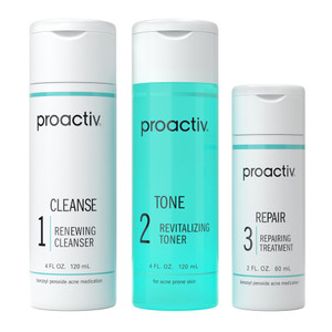 Proactiv 3 Step Acne Treatment - Benzoyl Peroxide Face Wash, Repairing Acne Spot Treatment for Face And Body, Exfoliating Toner - 60 Day Complete Acn