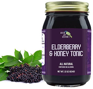 Green Jay Gourmet Elderberry Tonic  All Natural Elderberry Syrup  Elderberry Immune Support for Kids & Adults  Powerful Elderberry & Honey Blend 