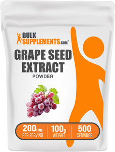 BulkSupplements.com Grape Seed Extract Powder - Antioxidant Supplement, Herbal Supplement - Vegan & Gluten Free, 200mg per Serving, 1kg (2.2 lbs) (Pa