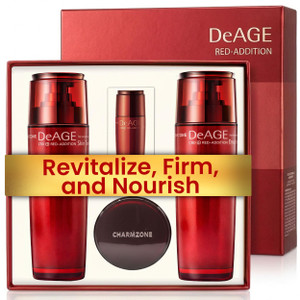 CHARMZONE DeAge Red Addition Korean Skincare Set of 3  Anti-Aging Red Wine Face Care with Toning Water, Emulsion & Cream  Hydrating, Nourishing, Gi