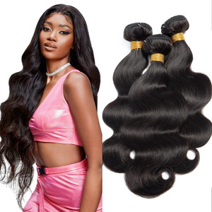 Body Wave Bundles Human Hair Brazilian Virgin 3 Bundles 16 18 20 Inch 100% Unprocessed Brazilian Virgin Human Hair Weave Double Weft Body Wave Hair E