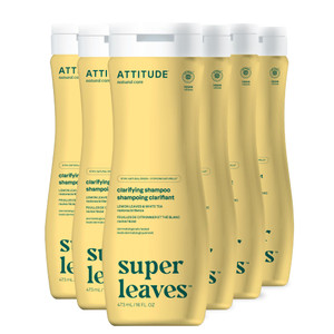 ATTITUDE Clarifying Hair Shampoo, EWG Verified, Restores Shine, Naturally Derived Ingredients, Vegan and Plant Based, Lemon Leaves and White Tea, 16