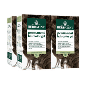 Herbatint Permanent Hair Dye - 5N Light Chestnut - For Up To 100% Gray Coverage of Resistant Gray Hair - Ammonia-Free, Alcohol-Free & Vegan - Salon I