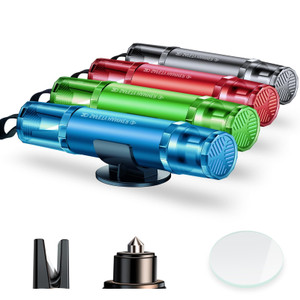 COFSODI Emergency Car Window Breaker, Car Spring Loaded Window Punch, Essential Window Punching Seatbelt Cutter for Driving a Car (4, SGPCQ-Black+Blu