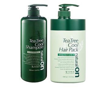 Daeng Gi Meo Ri - Tea Tree Cool Shampoo & Hair Pack Set, 1000ml Each - Refreshing Korean Beauty Cleansing for Oily and Dry Hair