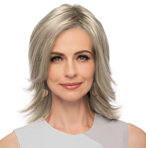Top Perfect Hair Topper Color GL 60-101 SILVERY MOON - Gabor Wigs 10" Long Clip In Flexlite Synthetic Conceals Thinning Hair