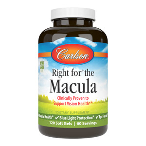 Carlson - Right for The Macula, Clinically Proven to Support Vision Health, Macular Health, Blue Light Protection & Eye Function, 120 Softgels