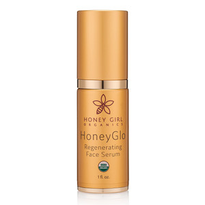 Honey Girl Organics HoneyGlo Regenerating Face Serum, USDA Certified Organic Facial Serum for Women Softens and Moisturizes Skin with Enriched Beehiv