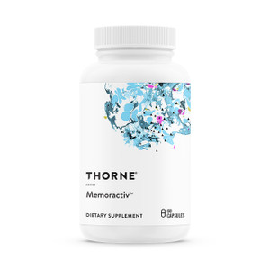 THORNE - Memoractiv - Nootropic Brain Supplement for Focus, Creativity, and Concentration - Ashwagandha, Ginkgo, Lutemax, Bacopa, Pterostilbene - Glu