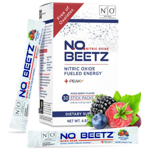 N.O. Beetz Nitric Oxide Supplement for Pre-Workout & Endurance | Beetroot, Peak ATP & Electrolytes for Energy & Hydration | Boosts Blood Flow & Muscl