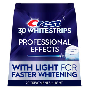 Crest 3D Whitestrips Professional Effects + LED Light  Teeth Whitening Kit, 1 Light + 20 Treatments, Each with 1 Upper/1Lower, 40 Strips  Crest 3DW