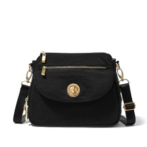 Baggallini Women's Calais Crossbody Bag, Black/Gold Hardware