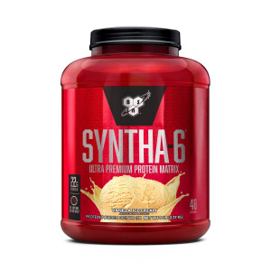 BSN SYNTHA-6 Whey Protein Powder, Micellar Casein, Milk Protein Isolate Powder, Vanilla Ice Cream, 5 Pounds, 48 Servings (Pack of 1) - Package May Va