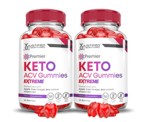 Justified Laboratories (2 Pack Premier Keto ACV Gummies Extreme 2000MG Premier Keto Gummies Apple Cider Vinegar Formulated with Pomegranate Beet Juic