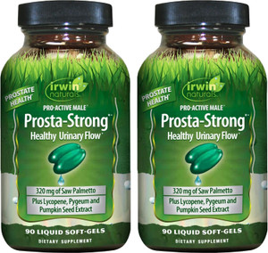Irwin Naturals Prosta-Strong - Prostate Health Support with Saw Palmetto, Lycopene, Pumpkin Seed & More - 90 Liquid Softgels (Pack of 2)