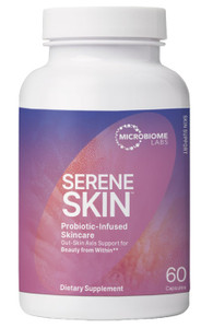 Microbiome Labs SereneSkin - Spore Based Probiotic Complex with Citrus Polyphenols for Skin Clarity & Gut Health Support - Daily Probiotic Skincare -