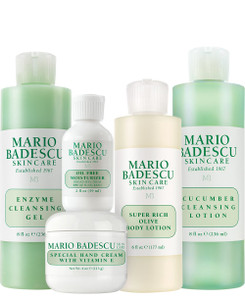 Mario Badescu MB Favorites Collection, Skin Care Gift Set Includes SPF 17 Moisturizer, Enzyme Cleansing Gel, Cucumber Cleansing Lotion, Hand Cream, B