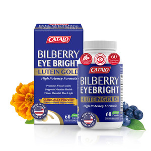 Bilberry Eyebright Extract Gold - for Fatigue & Blurry Vision - Eye Vitamins with Bilberry Lutein and Zeaxanthin Supplements for Eye Clarity -Halal -