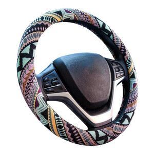 Valleycomfy Cloth Steering Wheel Covers for Women Bohemian Universal 15 inch Baja Blanket Enthic Maya