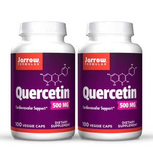 Jarrow Formulas Quercetin 500 mg - 100 Veggie Caps, Pack of 2 - Supports Antioxidant Status, Cardiovascular Health & Immune Health - 200 Total Servin