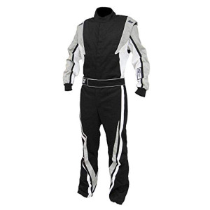 K1 Race Gear SFI 3.2a/1 Victory Auto Racing Suit (Black/White/Grey, XX-Large)