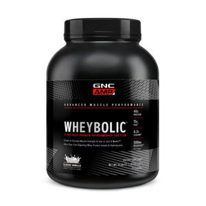GNC AMP Wheybolic Clinically Proven Protein Powder, 40g Whey Protein, BCAA, Leucine, Increases Muscle Strength, Muscle Building, 3rd Party Tested, Gl