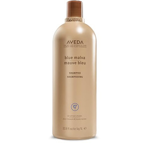 Aveda Blue Malva Shampoo | Purple Shampoo for Gray and Blonde Hair | Neutralizes Brassiness and Yellow Tones | Liter Size | 33.8 Fl Oz