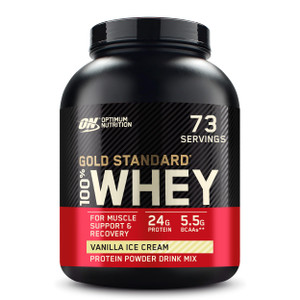 Optimum Nutrition Gold Standard 100% Whey Protein Powder, Vanilla Ice Cream, 5 Pound (Packaging May Vary)