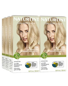 Naturtint 10N Light Dawn Blonde Permanent Hair Color (Pack of 6), Ammonia Free, Vegan, Cruelty Free, up to 100% Gray Coverage, Long Lasting Results (