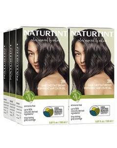 Naturtint 3N Dark Chestnut Brown Permanent Hair Color (Pack of 6), Ammonia Free, Vegan, Cruelty Free, up to 100% Gray Coverage, Long Lasting Results