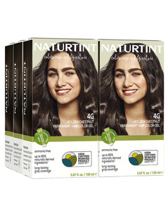 Naturtint 4G Golden Chestnut Permanent Hair Color (Pack of 6), Ammonia Free, Vegan, Cruelty Free, up to 100% Gray Coverage, Long Lasting Results (Pac