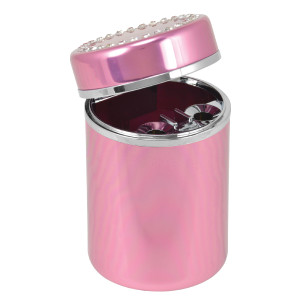 BBell Automotive 22-1-39268-8 Pink Diamond Ash Tray, Multi, One Size, Aluminum Canister with Sparkly Rhinestone Detail