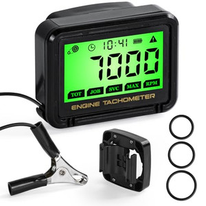 DDayuanwei Small Engine Tachometer, Digital Tachometer Tach Gauge with Clip, Inductive Hour Meter Battery Replacement for Gas Small Engine Cropper Ge