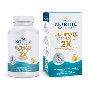 Nordic Naturals Ultimate Omega 2X, Lemon Flavor - 120 Soft Gels - 2150 mg Omega-3 - High-Potency Fish Oil with EPA & DHA - Promotes Brain & Heart Hea
