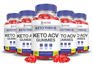 (5 Pack) Keto Thrive Keto ACV Gummies Advanced Formula 1000MG Keto Thrive Keto Gummies Apple Cider Vinegar Formulated with Pomegranate Beet Juice Pow