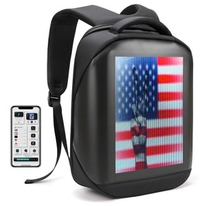 Raoaoqoon Led Backpack with Programmable Screen,HD Color Screen App Control 17 inches Laptop Backpack, Waterproof led bag, Travel, Motorcycle Backpac