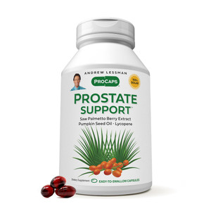 ANDREW LESSMAN Prostate Support Supplement for Men's Health, 180 Softgels, No Additives - Saw Palmetto for Men, Pumpkin Seed Oil, Lycopene, Omega-3 f