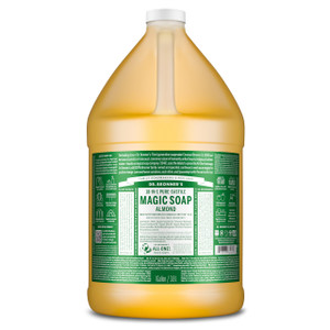 Dr. Bronner's Pure-Castile Magic Soap Liquid (Almond, 1 Gallon) - Made with Regenerative Organic Certified Oils, 18-in-1 Uses: Face, Body, Hair, Laun
