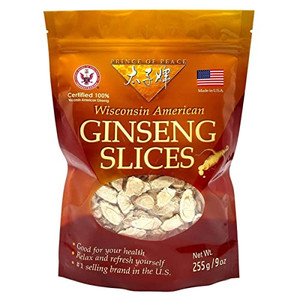 Prince Of Peace Pure Ginseng Slices 100% Wisconsin American, 9 Ounce, 255g