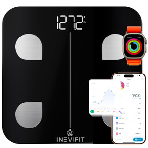 INEVIFIT Smart Body Fat Scale, Highly Accurate Bluetooth Digital Bathroom Body Composition Analyzer, Measures Weight, Body Fat, Water, Muscle, Viscer