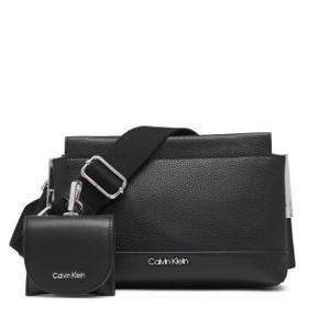 Calvin Klein Bianca Triple Compartment Crossbody, Black/Silver, One Size