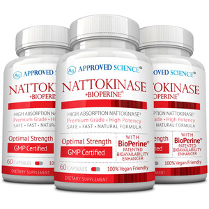 Approved Science Nattokinase - 4,000 FU - 200 mg - Free of Vitamin K2 - Contains BioPerine - One Month Supply - Vegan, Non-GMO - 180 Capsules