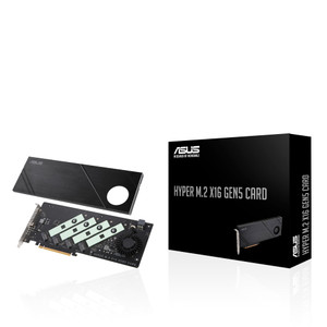 ASUS Hyper M.2 x16 Gen5 Card (PCIe 5.0/4.0) Supports Four NVMe M.2 (2242/2260/2280/22110) Devices up to 512 Gbps for AMD and Intel® Platform RAID Fun