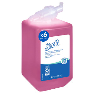 Scott® Gentle Lotion Skin Cleanser (91556), Floral, Pink, 1.0 L Bottles, 1 Bottle