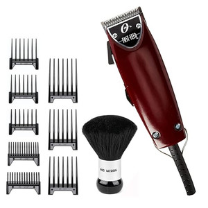 Oster Fast Feed Adjustable Pivot Motor Clipper 76023-510 with 8 Piece Guide Comb Set and Neck Duster